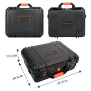 For DJI Flip Sunnylife AQX-19 Water-resistant Storage Protective Suitcase Aerial Camera Smooth Flying Kit Bag(Black)