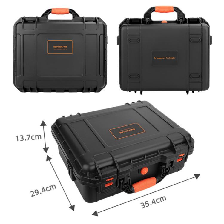 For DJI Flip Sunnylife AQX-19 Water-resistant Storage Protective Suitcase Aerial Camera Smooth Flying Kit Bag(Black)