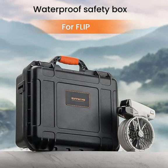 For DJI Flip Sunnylife AQX-19 Water-resistant Storage Protective Suitcase Aerial Camera Smooth Flying Kit Bag(Black)