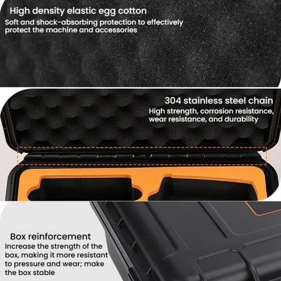 For DJI Flip Sunnylife AQX-19 Water-resistant Storage Protective Suitcase Aerial Camera Smooth Flying Kit Bag(Black)
