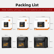For DJI Flip Sunnylife Battery Explosion Proof Bag Li-ion Safety Storage Bag Flame Retardant Protective Bag Large (For 2 Batteries)