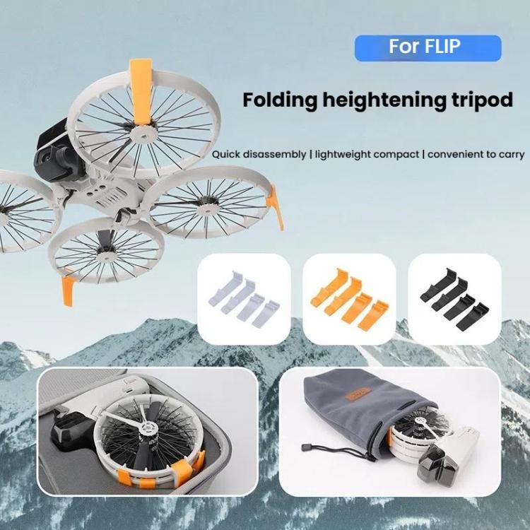 For DJI Flip CQT 4 In 1 Drone Folding Booster Stand Scratch and Wear Resistant Landing Protective Bracket(Orange)