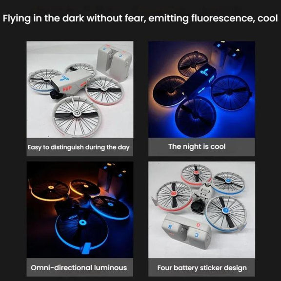 For DJI Flip CQT Drone Light Up Stickers Cool Fuselage Luminous Stickers(Red Blue)