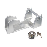 Coupler Gooseneck Hitch Trailer Lock For Heavy Trailer Transporter RV, Color: Silver + Key Lock
