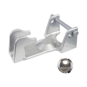 Coupler Gooseneck Hitch Trailer Lock For Heavy Trailer Transporter RV, Color: Silver + Combination Lock