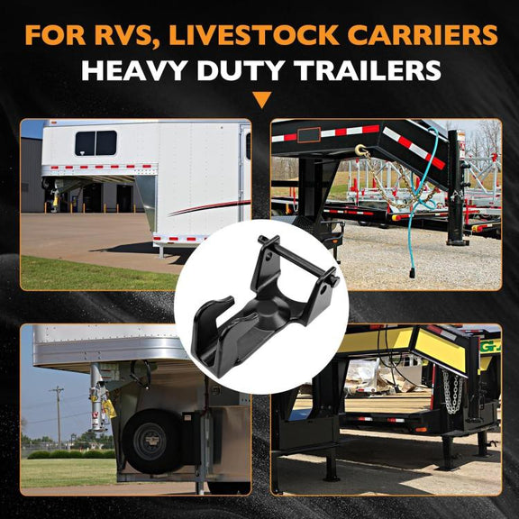 Coupler Gooseneck Hitch Trailer Lock For Heavy Trailer Transporter RV, Color: Silver Without Lock