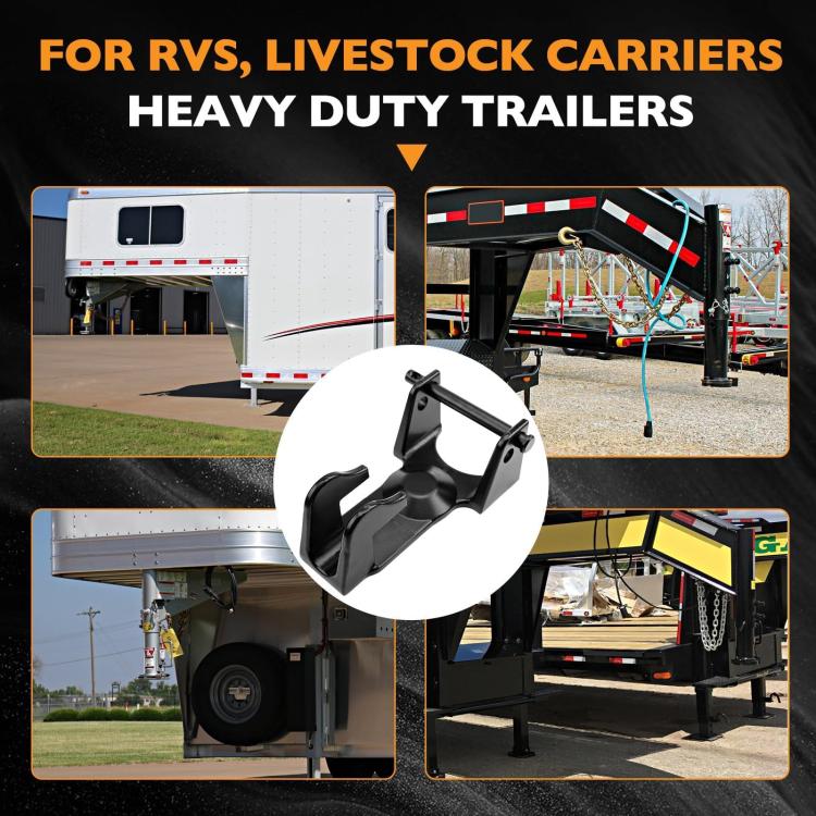 Coupler Gooseneck Hitch Trailer Lock For Heavy Trailer Transporter RV, Color: Silver + Key Lock