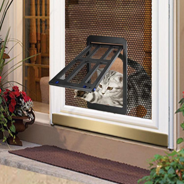 25 x 31.5cm Pet Screen Door Cats And Dogs Free Entry and Exit Lattice Door(White)