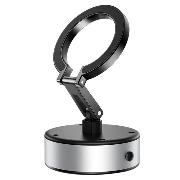 M17 Electrical Suction Cup Mobile Phone Car Holder Folding Rotating Magnetic Suction Navigation Stand(Silver)