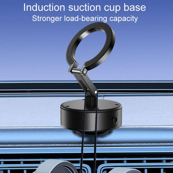 M17 Electrical Suction Cup Mobile Phone Car Holder Folding Rotating Magnetic Suction Navigation Stand(Silver)