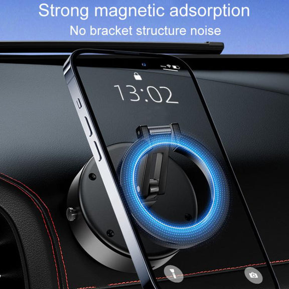 M17 Electrical Suction Cup Mobile Phone Car Holder Folding Rotating Magnetic Suction Navigation Stand(Silver)