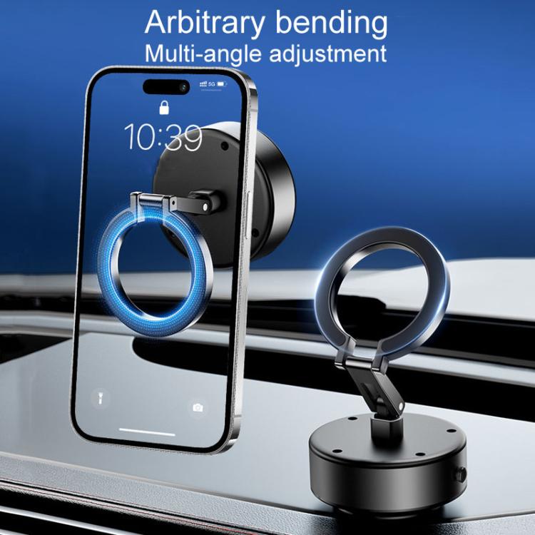 M17 Electrical Suction Cup Mobile Phone Car Holder Folding Rotating Magnetic Suction Navigation Stand(Black)