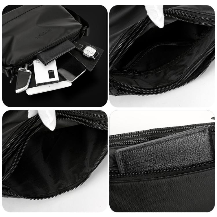WEPOWER Simple Shoulder Bag For Men Light Casual Commuter Messenger Pack(Black)