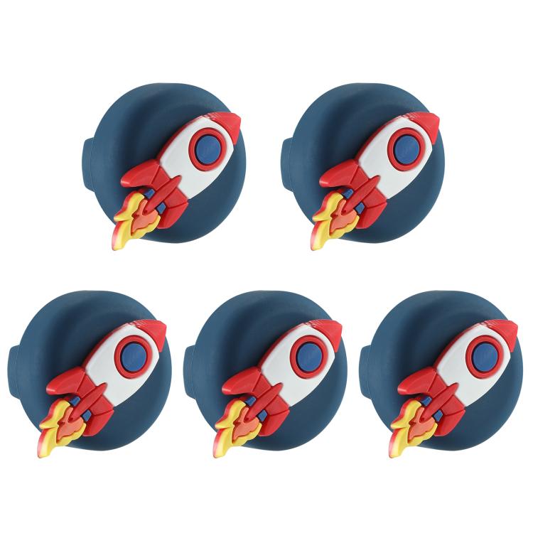 5pcs /Pack For Airtag Children Shoelace Fixed Locator Silicone Protective Cover(Rockets)
