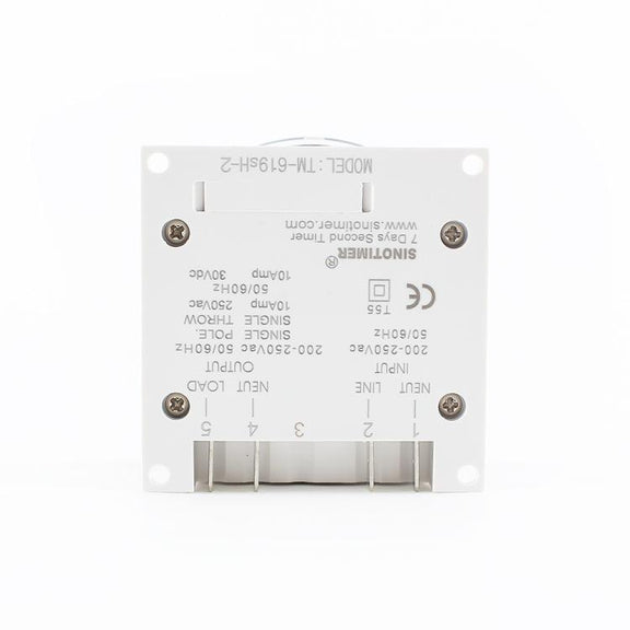 SINOTIMER TM-619sH-2 220VAC 10A Digital 7-Day Timer Switch Second Control Timer