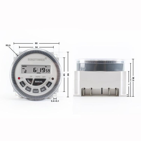 SINOTIMER TM-619sH-2 220VAC 10A Digital 7-Day Timer Switch Second Control Timer