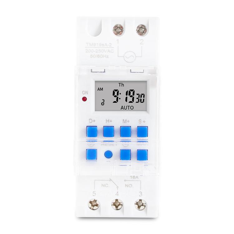 SINOTIMER TM919sA-2 220VAC 16A  1 Second Interval Programmable Digital Timer Switch 7 Days Auto ON OFF Din Rail Mounted
