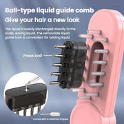 Hair Oil Applicator Roller Ball Red / Blue Light Electric Massage Comb Hair Regrowth Conductive Comb(Black)