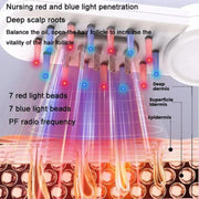 Hair Oil Applicator Roller Ball Red / Blue Light Electric Massage Comb Hair Regrowth Conductive Comb(Black)