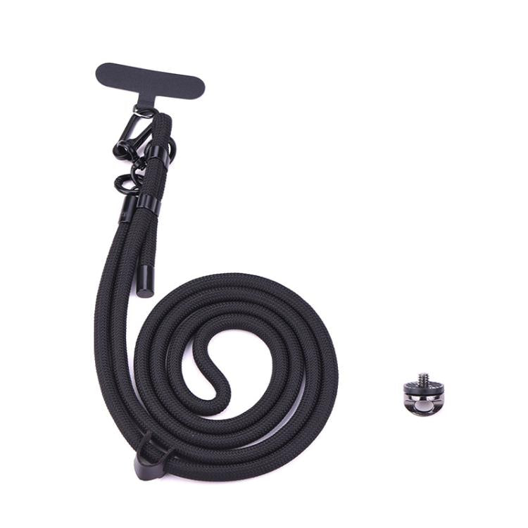 BRDRC Sport Camera Lanyard With 1/4 inch Screw Anti-Lost Crossbody Rope Accessory(Black)