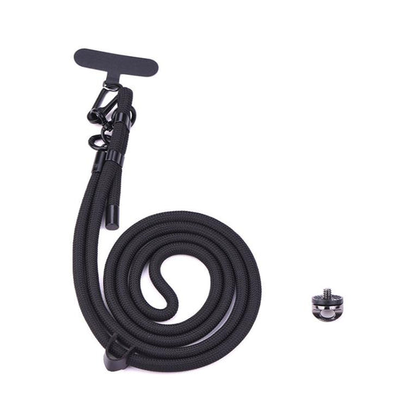 BRDRC Sport Camera Lanyard With 1/4 inch Screw Anti-Lost Crossbody Rope Accessory(Black)