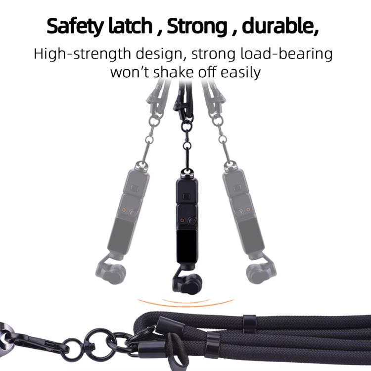 BRDRC Sport Camera Lanyard With 1/4 inch Screw Anti-Lost Crossbody Rope Accessory(Black)
