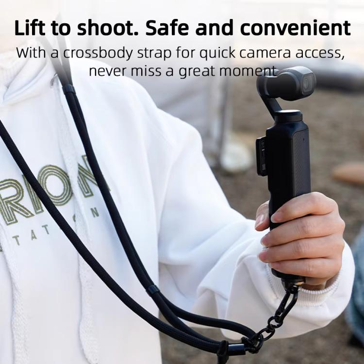 BRDRC Sport Camera Lanyard With 1/4 inch Screw Anti-Lost Crossbody Rope Accessory(Black)