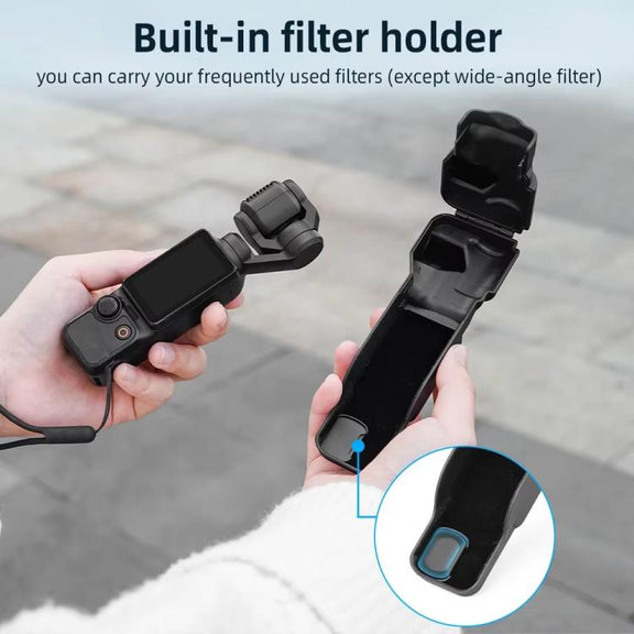 For DJI OSMO Pocket 3 BRDRC Lens Cap Camera Case Screen Protector Accessories(Black)