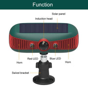 N911Y Outdoor Solar Alarm Infrared Sensor Sound And Light Animal Repeller(Red)