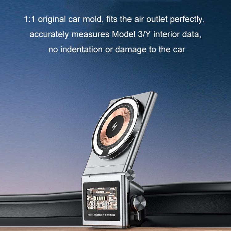 Car Air Outlet Intelligent Induction Wireless Charging Mobile Phone Holder(Gray)