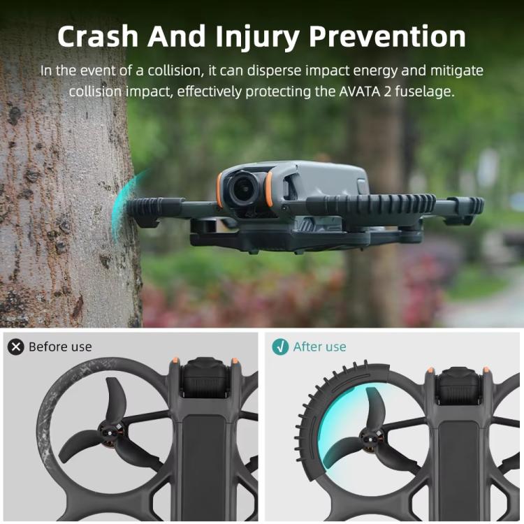 For DJI Avata 2 BRDRC 4pcs Paddle Protection Bumper Rings(Green)