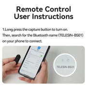TELESIN P1-HSS-01 Clip Version 3 In 1 Cell Phone Holder Portable Desktop Fixed Bluetooth Remote Control Shooting Support Bracket
