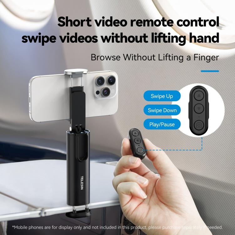 TELESIN P1-HSS-01 Clip Version 3 In 1 Cell Phone Holder Portable Desktop Fixed Bluetooth Remote Control Shooting Support Bracket