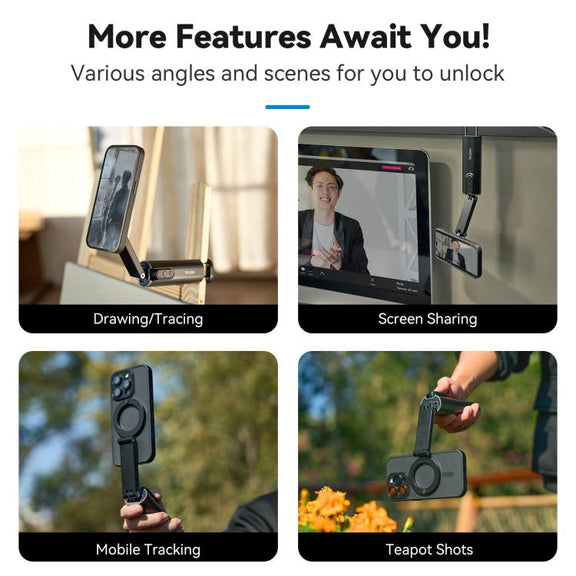 TELESIN P1-HSS-02 Magnet Version Remote Control Travel Photo Cell Phone Holder Desktop Fixed Lazy Magnetic Holder