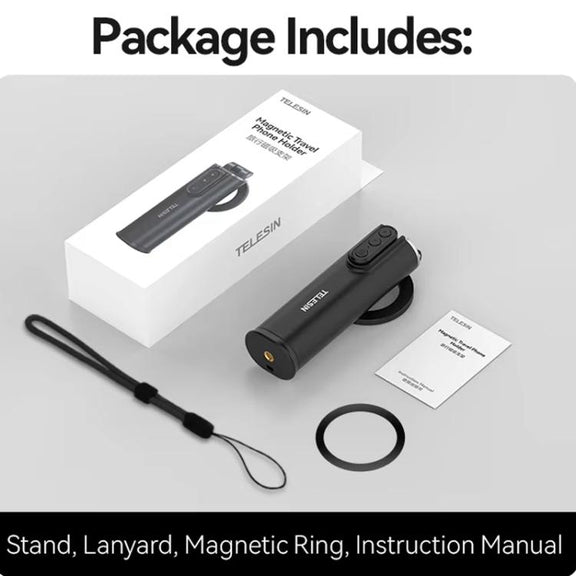 TELESIN P1-HSS-02 Magnet Version Remote Control Travel Photo Cell Phone Holder Desktop Fixed Lazy Magnetic Holder