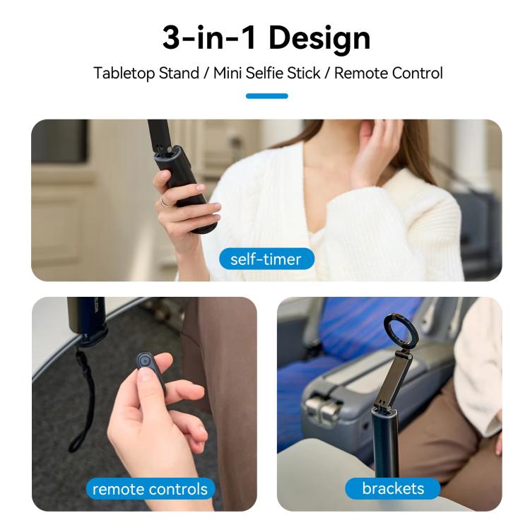 TELESIN P1-HSS-02 Magnet Version Remote Control Travel Photo Cell Phone Holder Desktop Fixed Lazy Magnetic Holder