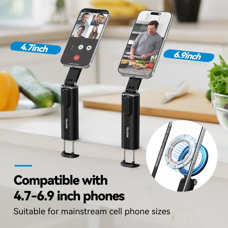 TELESIN P1-HSS-02 Magnet Version Remote Control Travel Photo Cell Phone Holder Desktop Fixed Lazy Magnetic Holder