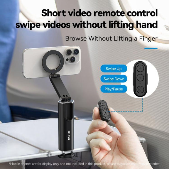 TELESIN P1-HSS-02 Magnet Version Remote Control Travel Photo Cell Phone Holder Desktop Fixed Lazy Magnetic Holder