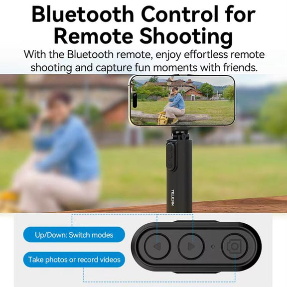 TELESIN P1-HSS-02 Magnet Version Remote Control Travel Photo Cell Phone Holder Desktop Fixed Lazy Magnetic Holder