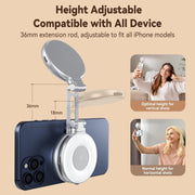 TELESIN S5-BGD-01 Mini Phone Magnetic Beauty Replacement Light Tri-color Temperature Portable Selfie Mirror Rotating Stretching Pocket Lamp