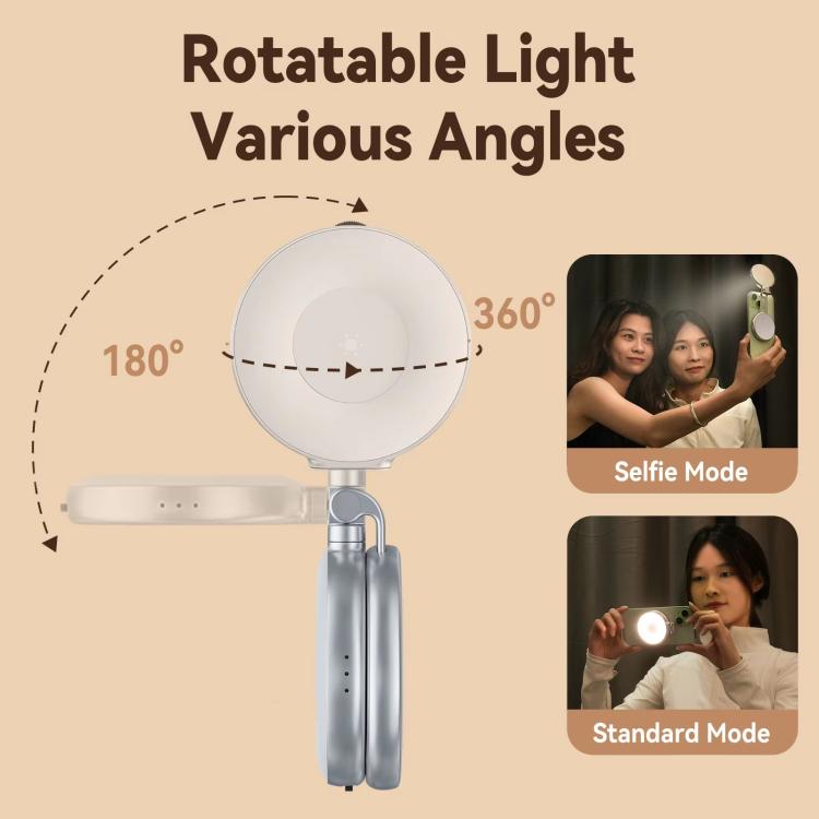 TELESIN S5-BGD-01 Mini Phone Magnetic Beauty Replacement Light Tri-color Temperature Portable Selfie Mirror Rotating Stretching Pocket Lamp