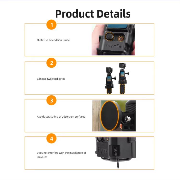 6pcs /Set For DJI Osmo Pocket 3 Flymile Magnetic Bracket Fixed Base Back Clip Adapter Bezel Accessories