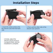 For DJI Osmo Action 3 / 4 / 5 Pro Flymile Silicone Cover Sport Camera Lens Drop Cases(Blue)