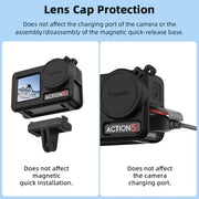 For DJI Osmo Action 3 / 4 / 5 Pro Flymile Silicone Cover Sport Camera Lens Drop Cases(Blue)