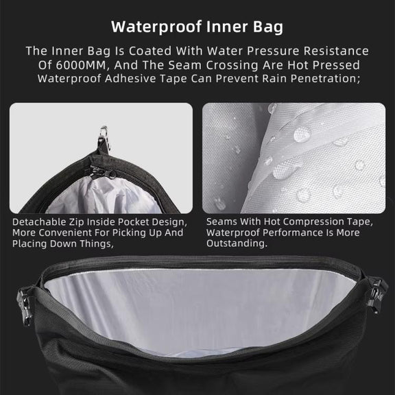Rhinowalk MTR2050 25L-32L Expandable Large Capacity Quick-release Motorcycle Side Bag(Black)