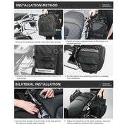 Rhinowalk MTR2050 25L-32L Expandable Large Capacity Quick-release Motorcycle Side Bag(Black)