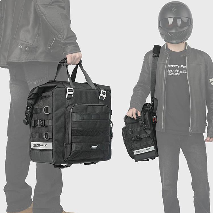 Rhinowalk MTR2050 25L-32L Expandable Large Capacity Quick-release Motorcycle Side Bag(Black)