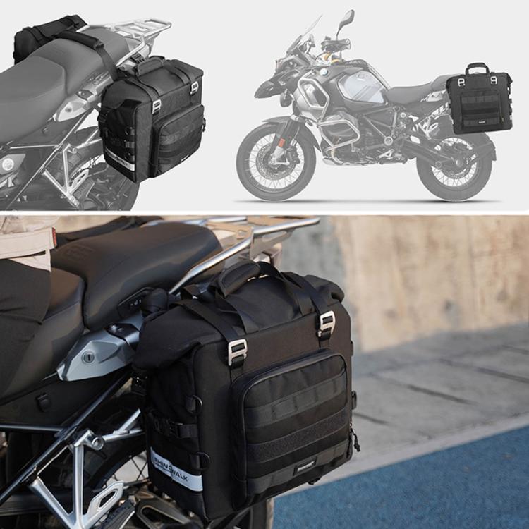 Rhinowalk MTR2050 25L-32L Expandable Large Capacity Quick-release Motorcycle Side Bag(Black)
