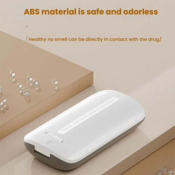 Lightweight Pill Cutter Box Portable Tablet Cutting Dispensing Pill Box(Caramel Brown)