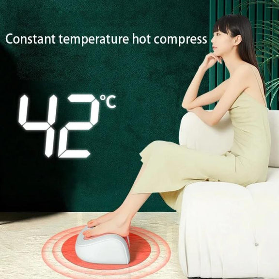 Z5 Dual-frequency Red Light Constant Temperature Hot Compress Foot Massager, Spec: EU Plug(Black)
